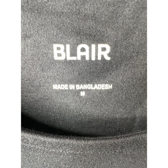 Blair Womens Size Medium Black & White Striped Colorblock Short-Sleeve Top - Picture 4 of 7